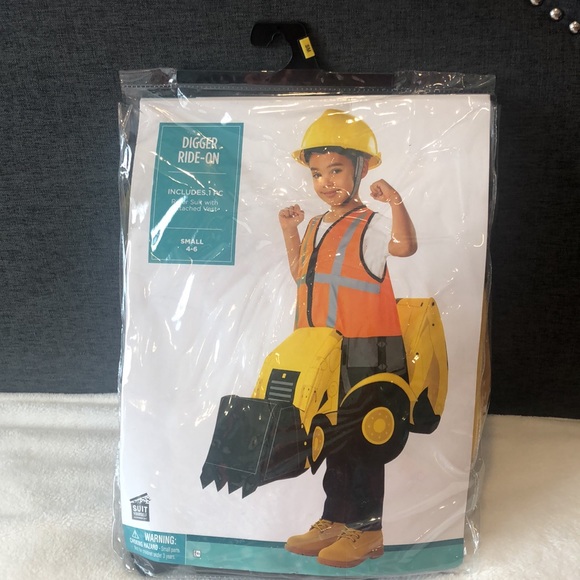 Child Construction Digger Ride-On Costume Size 4-6 - Picture 6 of 8